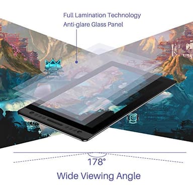HUION KAMVAS Pro 16 Graphics Drawing Tablet with Screen Full-Laminated Graphics Monitor with Battery-Free Stylus Tilt 8192 Pen Pressure 6 Hot Keys Touch Bar - 15.6inch Graphic Tablet for PC/MAC/Linux - Image 2