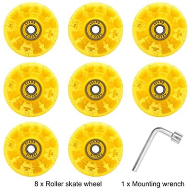 Nezylaf Light Up Roller Skate Wheels 8 Pack, 78A Hardness LED Skateboard Wheels with Premium ABEC-9 Bearings, Illuminating Roller Skate Accessories for Outdoor Indoor Quad Skates - Image 5