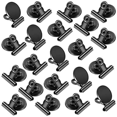 VNDUEEY 20 Pack Black Fridge Magnets Magnetic Clips Refrigerator Magnet, Magnet Clips for Whiteboard Locker, Clip Magnets for Home, School, Office, Magnetic Paper Clip Holder - Image 1