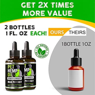 (2 Pack) Hemp Oil for Dogs and Cats - Helps Pets with Anxiety, Pain, Stress, Sleep, Arthritis, Seizures Relief - Cat Anxiety Relief - Omega 3-6-9 - Pet Hemp Oil Drops Treats - Hip and Joint Support - Image 3