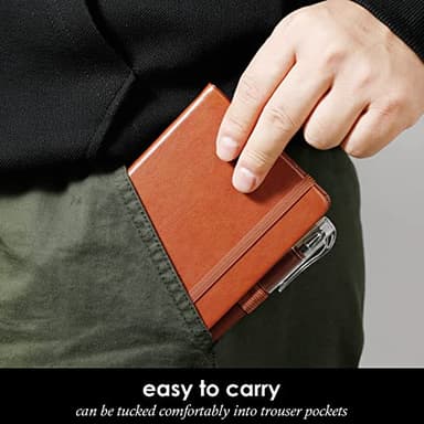 NIRMIRO 3 Pack Pocket Notebook Journals, Small Notepad Notebooks for Note Taking, A6 Mini Note pads with Pen Holder, 408 Lined Pages, 3.7" x 5.7", Black, Brown, Blue - Image 7