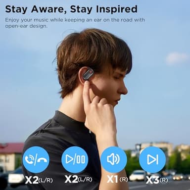 BUGANi Open Ear Headphones Earbuds Wireless: Bluetooth Headphones 5.4 Wireless Earbuds, 50H Playtime, IPX5 Waterproof Ear Buds for Running - Image 9