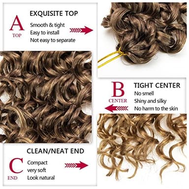 YXCHERISHAIR 8 Packs Curly Crochet Hair GoGo Curl Crochet hair for Women Deep Wave Braiding hair,Synthetic Bohemian Crochet Braids Water Wave Crochet hair Extensions (18inch, 33/27) - Image 4