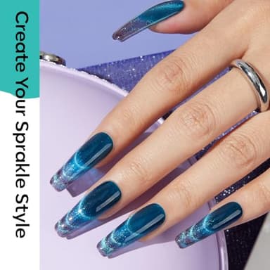 modelones Cat Eye Gel Nail Polish, 6 Colors Glitter Red Green Purple Blue Gel Polish Set with Magnet Sparkle Galaxy Series Nail Gel Polish Kit Soak Off Led Nail Art Manicure Salon DIY Gifts - Image 3