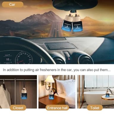 Car Air Freshener Hanging 2 Pack Car Air Fresheners Diffuser - Mahogany Teakwood Fragrance Oil Air Diffuser for Car, 45+ days Long Lasting Fragrance, Two 0.27 FL OZ/8ML Made in USA Car Air Fresheners - Image 8