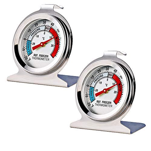 2 Pack Refrigerator Freezer Thermometer Large Dial Analog Thermometer - Image 1