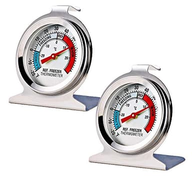 2 Pack Refrigerator Freezer Thermometer Large Dial Analog Thermometer - Image 1