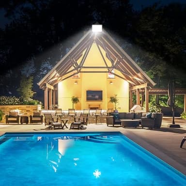 150W LED Flood Lights Outdoor with 10FT Power Cord, 18000LM 5000K White Floodlight, IP66 Waterproof Plug in Flood Light Outdoor Yard Lights for Garden, Garage, Yard, Lawn, Stadium(2 Pack) - Image 2