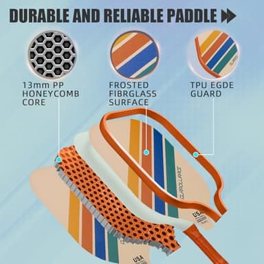 Pickleball Paddles Set of 2 Pickleball Rackets,USAPA Approved Pickleball Set of 2 Pickle Ball Paddles,Fiberglass Surface & PP Honeycomb Core,Breathable Handle,4 Indoor & Outdoor Balls,1 Duffel Bag - Image 3