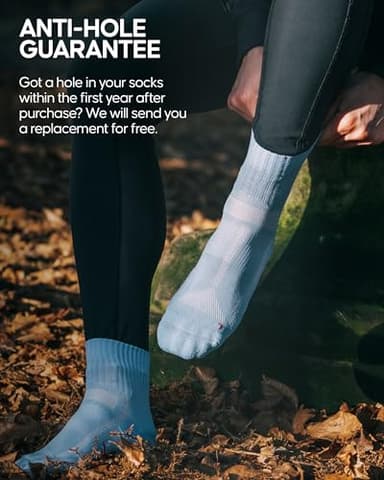 DANISH ENDURANCE Cushioned Running Socks for Long Distances, Quarter Length, Anti-Blister for Men & Women, 3 and 5 Pack, White 5-pack, Large - Image 4
