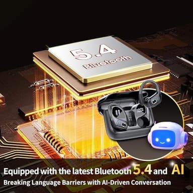 AI Translation Earbuds Real Time, 164 Language Translator Earbud 3-in-1 Bluetooth 5.4 Translator Earbuds with 6 Translation Modes, 75H Translators Headphones with APP for Travel Business, Black - Image 7