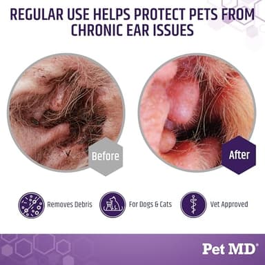 Pet MD Veterinary Tris Flush Cat & Dog Ear Cleaner - and Infection Treatment with Ketoconazole 12 oz - Image 4