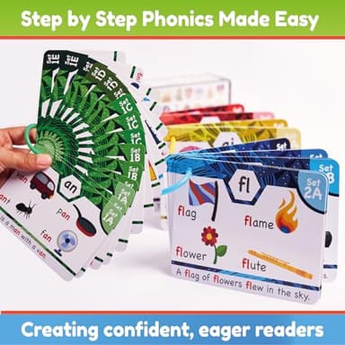 THE BAMBINO TREE Phonics Flash Cards - Learn to Read in 20 Phonic Stages - Education for Kids Ages 4-8 Kindergarten 1st 2nd Grade - Image 2