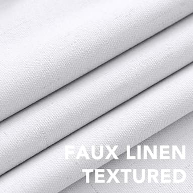 H.VERSAILTEX Linen Blackout Curtains 72 Inches Long 100% Blackout Thermal Insulated Textured Linen Look Curtain Draperies Anti-Rust Grommet, Energy Saving with White Liner, 2 Panels, Bright White - Image 7