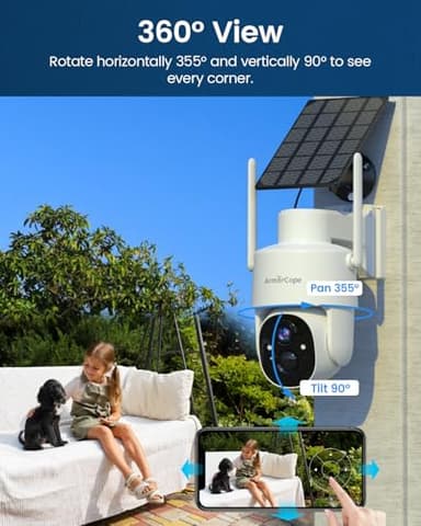 Armorcope Solar Security Cameras Wireless Outdoor,360° View Battery Powered with Spotlight Color Night Vision,2K WiFi Home Security,PIR Sensor,Wireless Easy Install, 2.4 GHz Wi-Fi - Image 7