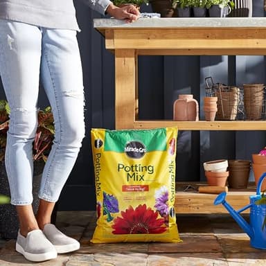 Miracle-Gro Potting Mix, For Container Plants, Flowers, Vegetables, Annuals, Perennials, Shrubs, Feeds for up to 6 Months, 16. qt., 2-Pack - Image 2