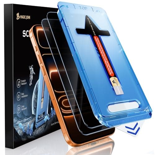MAGIC JOHN 2 Pack for iPhone 17 Pro Max 6.9 inch Privacy Glass Screen Protector-[Anti-Spy] Auto Dust-Elimination, Bubble Free, Easy Installation - Image 1