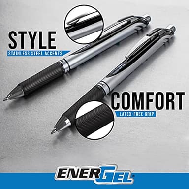 Pentel® EnerGel™ RTX Retractable Liquid Gel Pens, Medium Point, 0.7 mm, 54% Recycled, Blue Barrel, Blue Ink, Pack Of 12 Pens - Image 3