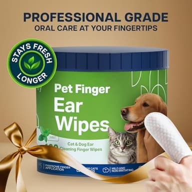 Dog Teeth Cleaning Wipes - 100 Value Pack - Fresh Mint Dog Dental Wipes, Vet Formulated Pet Teeth Cleaning Finger Wipes for Dogs & Cats – Effective Dog Teeth Cleaning, Plaque & Tartar Solution - Image 2