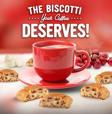 Cooper Street Twice-Baked Cherry White Chip Biscotti Cookies (16 oz Pack of 2) – Over 50 Biscotti Cookies per Bag Loaded with Real Fruit, Traditional Italian Style Snacks - Dairy, Peanut & Soy Free - Image 3