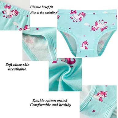 Hahan Girls Soft Cotton Panties Little Girls Underwear Comfortable Toddler Briefs 8Y - Image 2