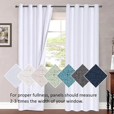 H.VERSAILTEX White Curtains 84 inches Long for Living Room Thermal Insulated Room Darkening Window Treatment Panels Drapes Light Reducing Curtains for Bedroom, 2 Panels, 52" W x 84" L, White - Image 10