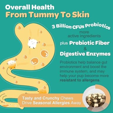 NATURE TARGET Dog Allergy Relief Freeze Dried Chews, with Probiotics, Colostrum for Immune Health, Anti Itch & Seasonal Allergies & Scratching, Omega 3 for Skin & Coat Health, Pawlicking, Hot Spots - Image 5