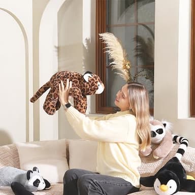 Niuniu Daddy 20" | 3.3 Pound Leopard Weighted Stuffed Animals for Kids Adults, Soft Leopard Weighted Beads for Stuffed Animals for Hugging, Cute Plush Toy for Gift Birthday Christmas Holiday Easter - Image 2