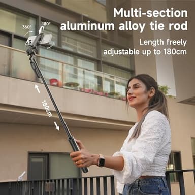 ZZR SEVEN Tripod for iPhone, Selfie Stick for iPhone with Remote, Phone Stand Tripod for Recording,Compatible with All Cell Phone and Camera A69S (72") - Image 8