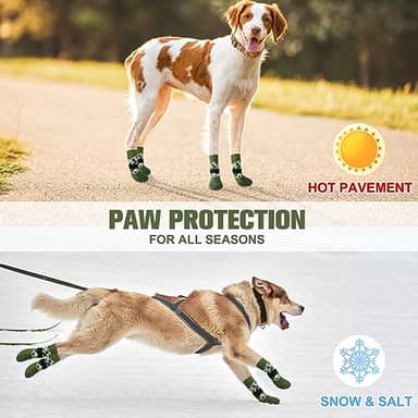 BEAUTYZOO Dog Socks to Prevent Licking Paws for Hardwood Floors Anti Slip, Dog Shoes Booties for Hot/Cold Pavement,Grippy Boots & Paw Protectors Traction Control for Small Medium Large Senior Dogs - Image 4