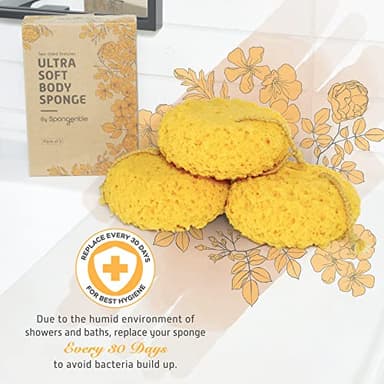 Spongentle Deep Cleansing Body Loofah Sponge, Natural Colors, for Bath and Shower, Multiple Textures for Gentle and Deep Exfoliation, Generous and Rich Lather, (Pack of 3) - Image 6