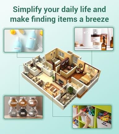 Vixic Label Maker, D210S Label Maker Machine with 4 Laminated Tapes, 12mm Labeler Labelmaker with QWERTY Keyboard, Print Different Fonts Frame Barcode for Home Office School, Green - Image 8