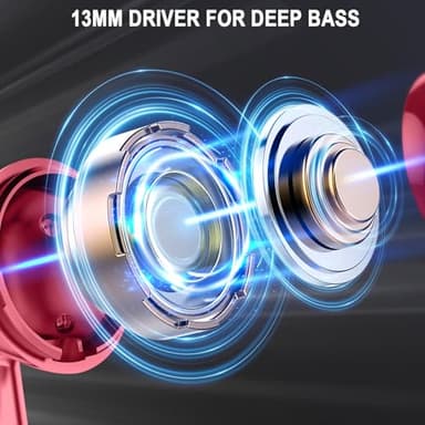 Wireless Earbuds, Bluetooth 5.4 Headphones LED Power Display Ear Buds Bass Stereo, Bluetooth Earbuds in-Ear Noise Cancelling Mic, 40H Playback Mini Case IP7 Waterproof Sports Earphones for Android iOS - Image 4