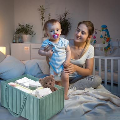 POXXU Baby Diaper Caddy Organizer and Storage,Diaper Bag,Baby Shower Gifts,Nursery Diaper Storage Bin and Car Organizer for Diapers and Baby Wipes,Newborn Essentials Must Haves - Image 4