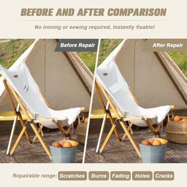 2 Pieces 9 x 11 inch Canvas Repair Patches Canvas Fabric Patch Self-Adhesive Canvas Repair Tape Waterproof Outdoor Gear Repair Patch Kit for Boat Cover Awning Sofa Chair Couch Tent Bag (Ivory Gray) - Image 4