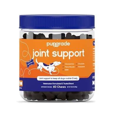 PupGrade Joint Support Supplement for Dogs - Natural Glucosamine Chondroitin with MSM - Hip & Joint Pain Relief - Recommended for Hip Dysplasia, Arthritis & Joint Disease - USA Tested - 60 Chews - Image 1