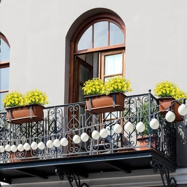 maoodoo 8 Bundles Artificial Flowers for Outdoor UV Resistant Fake Plants for Summer Faux Silk Oncidium for Porch Patio Home Window Box Yard Garden Planter (Yellow) - Image 3