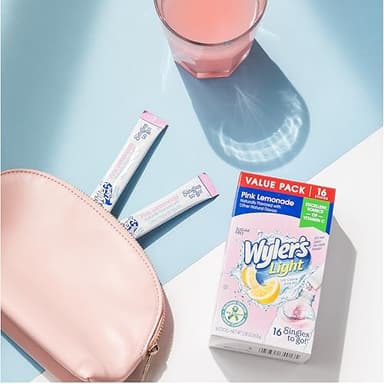 Wyler's Light Singles To Go Powder Packets, Water Drink Mix, Pink Lemonade, 16 Count, 6 Boxes (96 Single Servings) - Image 4
