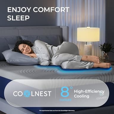 Sweetnight CoolNest 14 Inch King Size Mattress, Cooling King Memory Foam Mattress for Cool Night Sleep, 5-Zone Ergo Support for Pressure Relief, Medium, CertiPUR-US Certified - Image 3