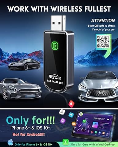 Wireless CarPlay Adapter for Apple iPhone iOS 10+ & Cars from 2015+ , Mini Edition, Converts Factory Wired to Wireless CarPlay Dongle Plug & Play (Brushed Cobalt Blue) - Image 7