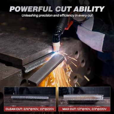 ARCCAPTAIN Plasma Cutter, [Large LED Display] 50Amps Cutter Machine with 110/220V Dual Voltage DC Inverter IGBT 1/2 Inch Clean Cut Post Flow and 2T/4T, for Beginners DIY - Image 3