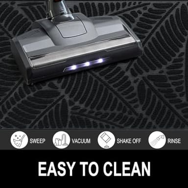 Colorxy Waterproof Doormat, Sturdy Natural Rubber Front Indoor Mat, Non Slip Low Profile Indoor Outdoor Door Mats, Stain and Fade Resistant Floor Mat, Easy Clean Patio Entrance Mat, 48''x32'', Black - Image 5