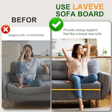 LAVEVE Heavy Duty Couch Cushion Support Board for Sagging Sofa, 21.5''x70'' Extra Thick Solid Wood Under Couch Insert with Anti-Slip Dots, Repair Sagging Spring Sofa and Replace Worn Cushions - Image 4
