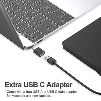 ORIGBELIE External CD/DVD Drive for Laptop, USB 3.0 CD Burner +/-RW CD ROM External DVD Drive Portable DVD Player for Laptop Desktop PC Apple Mac Windows 11/10/8/7/XP Linux OS - Image 5