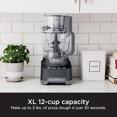 Ninja NF705BRN Professional XL Food Processor, Storage Box, 1200 Peak-Watts, 4-in-1, Chopping, Slicing/Shredding, Purees, Dough, 12-Cup Processor Bowl, 2 Blades & 2 Discs, Feed Chute/Pusher, Black - Image 2