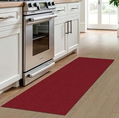 IOHOUZE Christmas Runner Rug 2x6 Ft Black Red Woven Runners for Hallways Washable Kitchen Rug Non Slip Braided Entryway Runner Rugs Floor Carpet Runners for Indoor Foyer Bedroom Laundry - Image 7