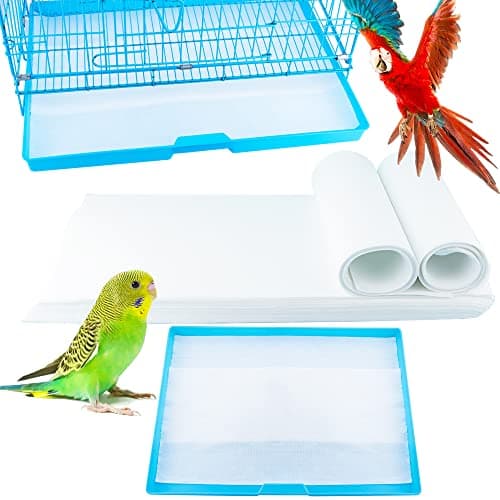 DQITJ 60 Pcs Thicken Large Size Bird Cage Liner Papers Disposable Bird Cage Liners Precut Absorbent Pet Cages Cushion for Bird Parrot (23 inch x 11 inch) - Image 1