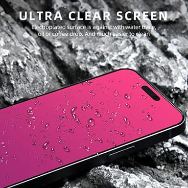 EGKimBa Privacy Screen Protector - Compatible with iPhone 16, 15, 14 Pro - 6.1 inch Gradient Colorful Electroplated Anti-Spy Anti-Blue Light Tempered Glass - Image 8