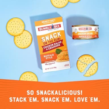Bumble Bee Snack On The Run Buffalo Chicken Salad with Crackers Kit, 3.5 oz (Pack of 12) - Ready to Eat, Spoon Included - Shelf Stable & Convenient Protein Snack - Image 5