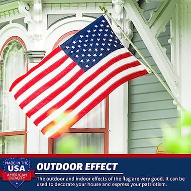 Indestructible American Flags for Outside 5x8,5x8Ft American Flag Heavy Duty,All Weather American Flag 5x8 Outdoor,America Flags Embroidered Stars Sewn Stripes,Grommets,Fade Resistant US Outdoor Flags - Image 6